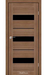 Дверне полотно MEXICO StilDoors Итальянский орех (800*2000) ПВХ, стекло черное