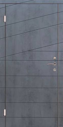 Двері вхідні Портала серія Moдерн Діагональ_2  цемент маренго/цемент мигдаль 950*2040 права