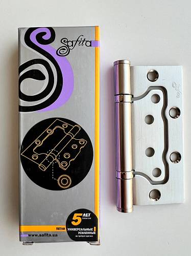 Петля Safita неврізна (метелик) сатин нікель 100*75*3 SN (2 петлі в 1 упак.) (до 40 кг за 2 петлі) універсальна