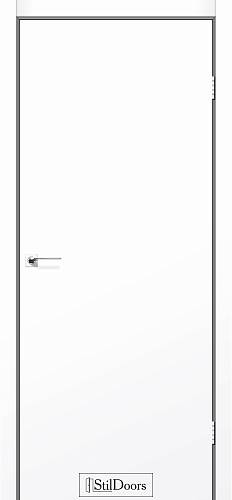 Дверне полотно LOFT ALUMINIUM  Stil  ПВХ  Глухая Белый Мат 800*2000 молдинг Антрацит обычный торец