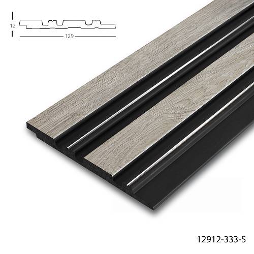 Панель стеновая полимерная Клевер  12912- 333-S (129*12*2900мм) (20шт/уп)