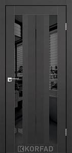 Двери Korfad Aliano AL-01 Super Pet антрацит 800*2000 зеркало черное двухстороннее