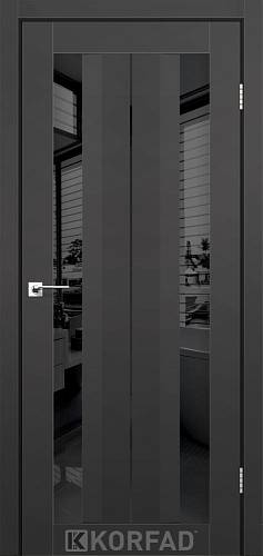 Двери Korfad Aliano AL-01 Super Pet антрацит 800*2000 зеркало черное двухстороннее