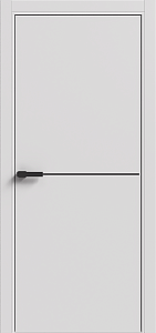 Дверь Терминус LIGHT ПК-03 (800*2000мм) Білий мат ПП  глуха, чорний торець, сірий молдінг