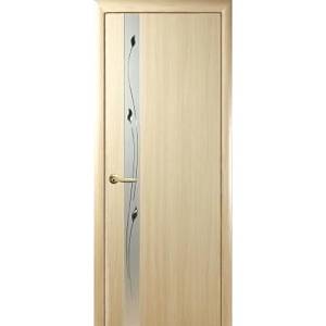 Дверне полотно Новий стиль Злата ясень (900*2000) ПВХ De Luxe стекло с рис. Р1