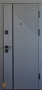 Двері вхідні Форт Нокс Стандарт Velvet Титан софттач/Білий матовий 850 х 2030ліва