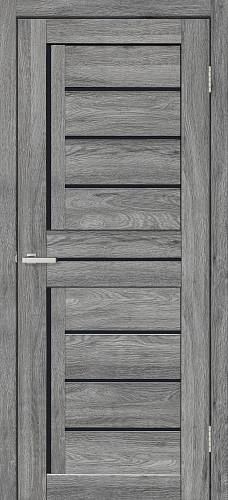 Двері Doors Smart C051 Дуб Сьєрра (700*2000) Скло ПВХ чорне