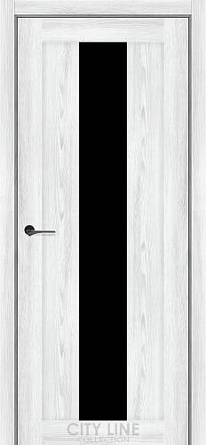 Дверне полотно MORRISON City Line (800 х 2000, Дуб Айс, Чорне скло)