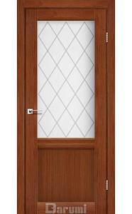 Дверь межкомнатная Darumi Galant-01 Орех роял (800*2000) стекло сатин + ромб графит D1