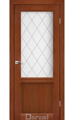 Дверь межкомнатная Darumi Galant-01 Орех роял (800*2000) стекло сатин + ромб графит D1