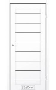 Дверне полотно TANZANIA StilDoors Белый кристал (800*2000) ПВХ, стекло черное