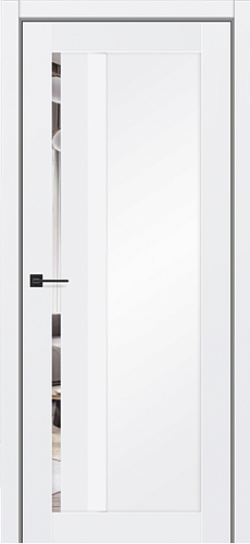 Дверне полотно Darumi  FLORIANA-03 800 х 2000, Сріблястий блиск, ГЛУХE+Сатин білий