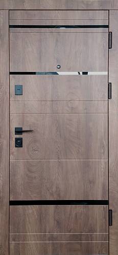 Двері вхідні Форт Нокс Стандарт Зріз дерева коньячний +акрил/зріз дерева коньячний 850 х 2030 ліва