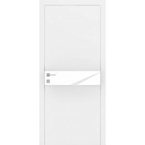 Дверь Родос Berta G белая матовая (600*2000) окрашенная, стекло белый глянец