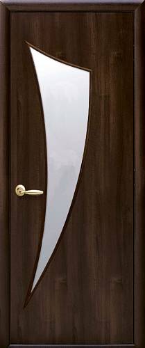 Дверне полотно Новий стиль Парус орех (600*2000) финиш бумага стекло сатин