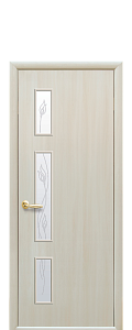 Дверне полотно Новий стиль Герда дуб жемчужный (600*2000) экошпон стекло с рис. Р3