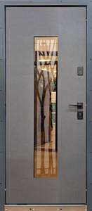 Двері вхідні Форт Нокс Крафт Термо Матовый сірий7024 + стеклопакет с ковкой/ Матовый сірий 7024 вулиця (метал/метал)