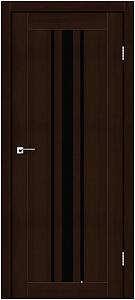 Дверне полотно ARIZONA StilDoors Каштан (800*2000) ПВХ, скло черное