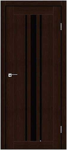 Дверне полотно ARIZONA StilDoors Каштан (800*2000) ПВХ, скло черное