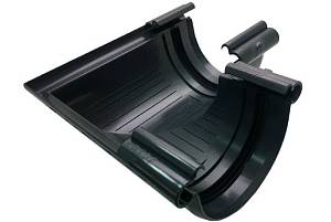 Водосточная система Альта Профиль угол желоба 90 графит ПВХ (125мм/д.95мм)(8шт/уп)