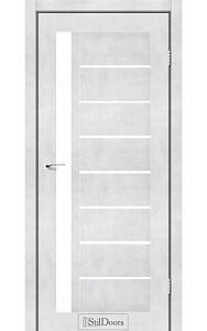 Дверне полотно LONDON StilDoors Светлый бетон (800*2000) ПВХ, стекло сатин