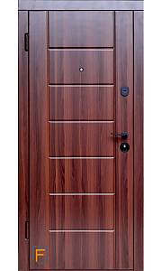 Двері вхідні Форт Нокс Сити Орех шоколад/біла структура 850 х 2030права квартира