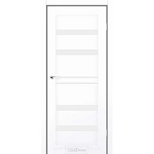 Дверне полотно CUBA StilDoors Белый кристал  (800*2000) ПВХ, скло сатин