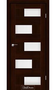 Дверне полотно NEPAL StilDoors Каштан (800*2000) ПВХ, стекло сатин