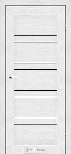 Дверне полотно ANTALYA 900 х 2000, Біле Дерево, Чорне скло