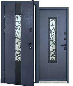 Двері вхідні уличн Abwer (Bionica 2) Olimpia Glass(LP-3) 860/960х2050  ( Антрацит/Белая) терморозрив