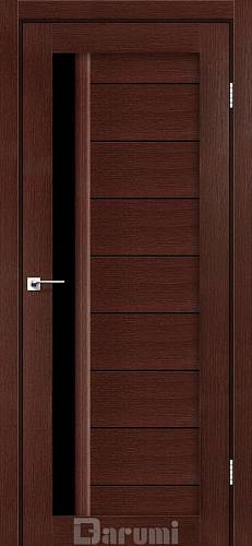 Дверь межкомнатная Darumi Bordo Венге панга (800*2000) стекло черное(Ск_Д)