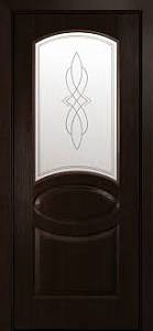 Дверне полотно Новий стиль Овал венге new (600*2000) ПВХ De Luxe стекло с рис. Р1