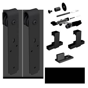 Комплект фурнітури для розсувних дверей Mantion BRAGI для1 двері до 100 кг, ROC Design, чорний матовий