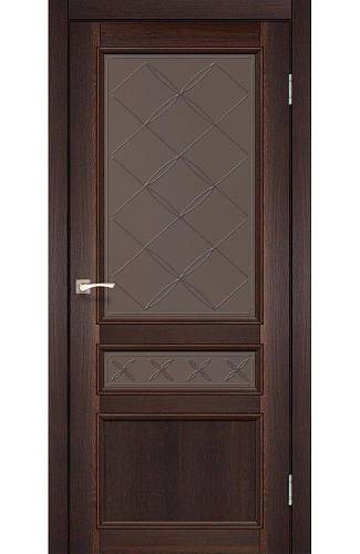 Двери Kоrfad CL-05 со штапиком стекло бронза 0,8х2 М1 орех