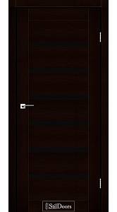 Дверне полотно FLORIDA StilDoors Венге премиум (800*2000) ПВХ, стекло черное