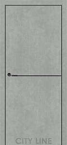 OASIS City Line Ex. (900 х 2000, Бетон Чикаго, Алюміній чорний, Звичайна кромка)