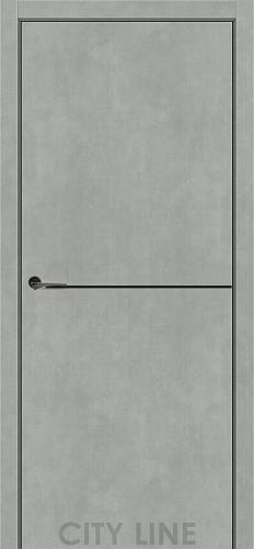 OASIS City Line Ex. (900 х 2000, Бетон Чикаго, Алюміній чорний, Звичайна кромка)