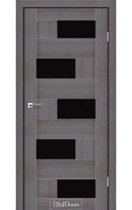 Дверне полотно NEPAL StilDoors Дрим вуд (800*2000) ПВХ, стекло черное