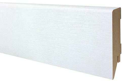 Плінтус ОМиС МДФ 100 * 19 * 2400 прямій на кляймер біла структура (4 шт-уп)