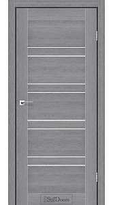 Дверне полотно Antalya DeLuxeПВХ Дуб Пепельный (800*2000) стекло сатин