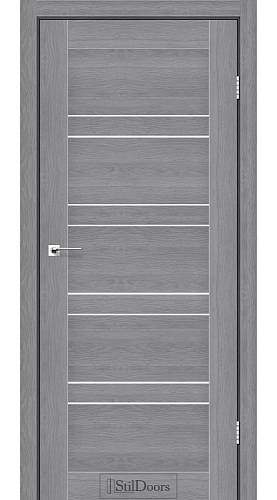 Дверне полотно Antalya DeLuxeПВХ Дуб Пепельный (800*2000) стекло сатин