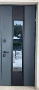 Двері вхідні Proof St SecuremmePF NDV385(стеклопакет)RAL7124 /белый атлас+ кашированый налич 970*2050