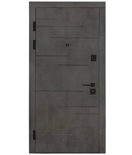 Двері Вхідні Булат B-417 (квадро) мод.198( 840*2040) права Бетон Темний/ бетон снежный (Снята)