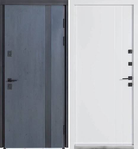 Двері вхідні Термо Хаус Мод710/265 Темний Антрацит/Вулична Білий атласний 1200*2050 ліва