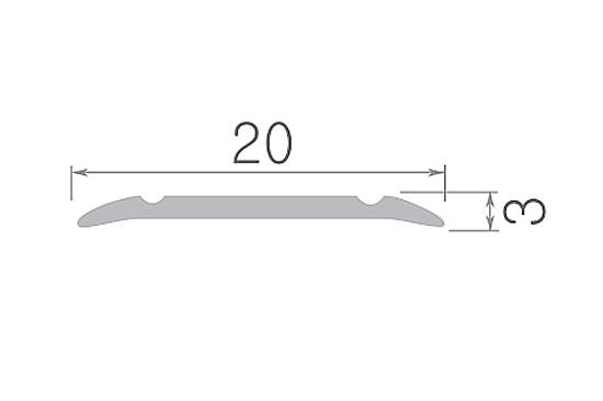 203-03 Порог Омис (20*2,7мм) рифленый золото (1800мм)