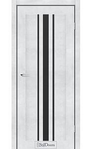 Дверне полотно ARIZONA StilDoors Светлый бетон (700*2000) ПВХ, скло черное