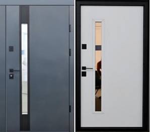 Двері вхідні Berez Smart Rio S  870/970*2050) Антрацит/Білий атлас стеклопакет