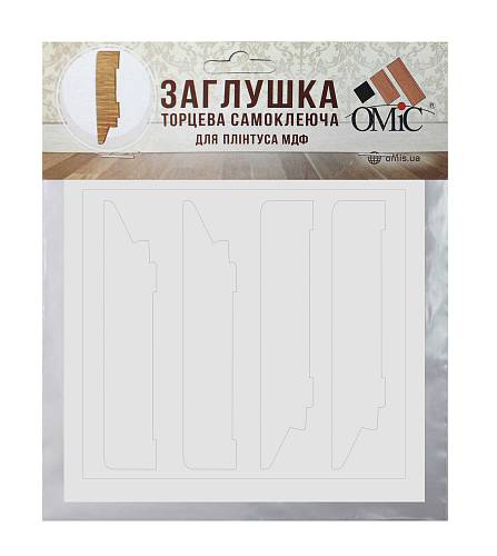 Заглушка торцева самокл 80 * 19 комплект (4 шт) біла гладка (1комплект/уп)