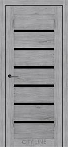 Дверне полотно FORSAN City Line (800 х 2000, Дуб Шато, Чорне скло)