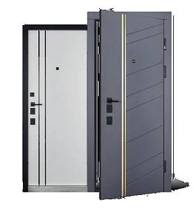 Двері вхідні Abwehr City(MG3-CT)550  Lorena 860/960х2050 (Антрацит/білий )вставка молдинг